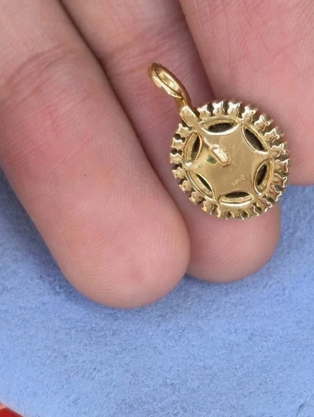 14kt Gold Opal Diamond & Turquoise Pendant